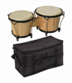 Wooden Bongo Drum Set w/ Sheepskin Drum Head 7.75" & 7" Tuning Wrench HOMCOM