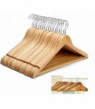 X20 WOODEN COAT HANGERS SUIT GARMENT CLOTHES
