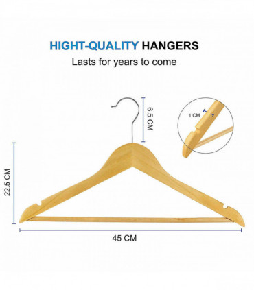 X20 WOODEN COAT HANGERS SUIT GARMENT CLOTHES