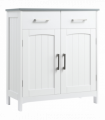 kleankin Freestanding Bathroom Cabinet with 2 Drawers 2 Doors Adjustable Shelf