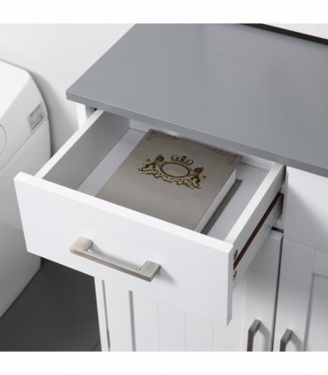 kleankin Freestanding Bathroom Cabinet with 2 Drawers 2 Doors Adjustable Shelf