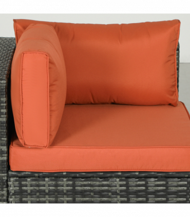 Outsunny 4 Pieces Rattan Garden Furniture Sofa Set with Coffee Table Orange