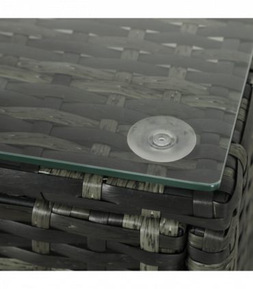 Outsunny 4 Pieces Rattan Garden Furniture Sofa Set with Coffee Table Orange