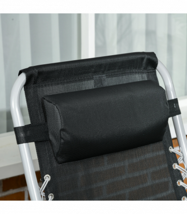 Outsunny 2 PCS Reclining Zero Gravity Chair Folding Lounger Cushion Blue