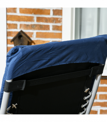 Outsunny 2 PCS Reclining Zero Gravity Chair Folding Lounger Cushion Blue