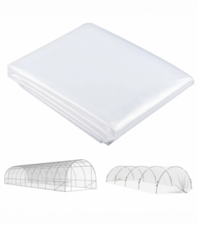 Outsunny 6 X 10m UV Resistant Waterproof Plastic Polytunnel Cover, Clear