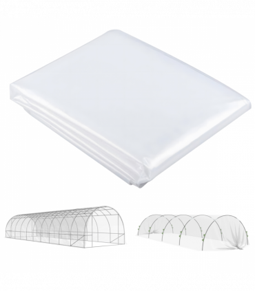 Outsunny 6 X 10m UV Resistant Waterproof Plastic Polytunnel Cover, Clear