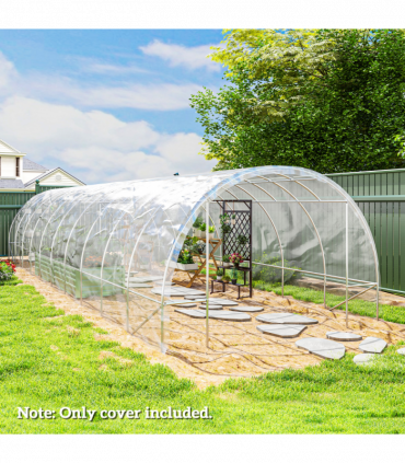 Outsunny 6 X 10m UV Resistant Waterproof Plastic Polytunnel Cover, Clear