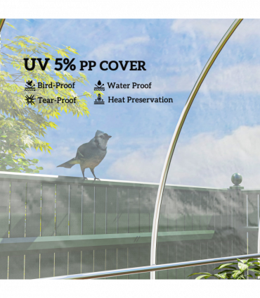 Outsunny 6 X 10m UV Resistant Waterproof Plastic Polytunnel Cover, Clear