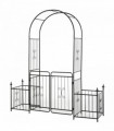 Outsunny Metal Garden Arbor Arch Gate w/ 2 Side Planter Boxes & Vine Frame