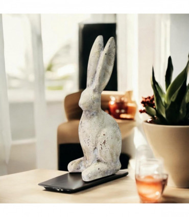 26CM CREAM CEMENT RABBIT