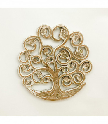 30CM HAND CARVED WOODEN TREE OF LIFE