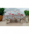 FLAMINGO FABRIC FOOTSTOOL WITH DRAWER