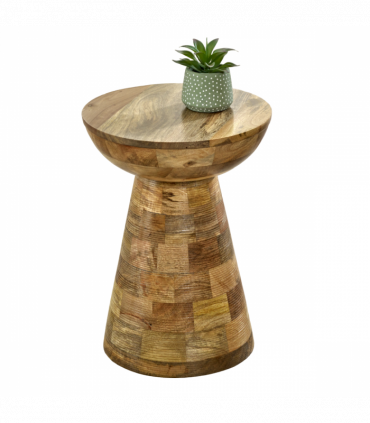 Solid Wood Round Side Table Mushroom Style, Elegant And Versatile