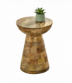 Solid Wood Round Side Table Mushroom Style, Elegant And Versatile