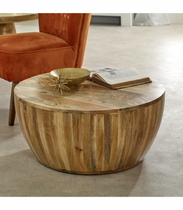 Surrey Solid Wood Drum Coffee Table