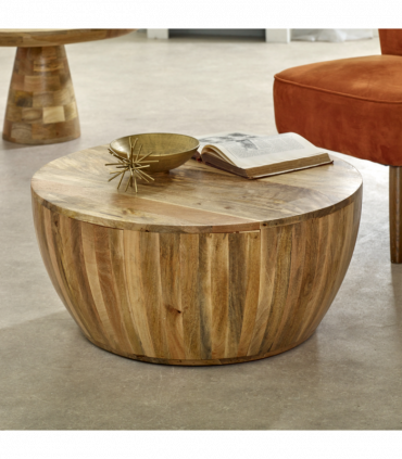 Surrey Solid Wood Drum Coffee Table