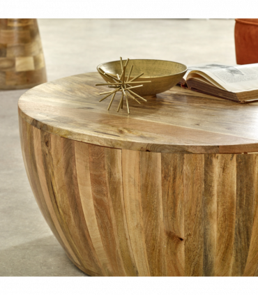 Surrey Solid Wood Drum Coffee Table