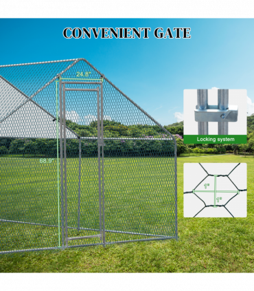 10 x 10 ft Large Metal Chicken Coop, Walk-in Poultry Cage Chicken Hen Run House with Waterproof Cover, Rabbits Cats Dogs Farm Pen for Outdoor Backyard Farm Garden