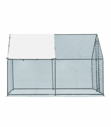 10 x 10 ft Large Metal Chicken Coop, Walk-in Poultry Cage Chicken Hen Run House with Waterproof Cover, Rabbits Cats Dogs Farm Pen for Outdoor Backyard Farm Garden