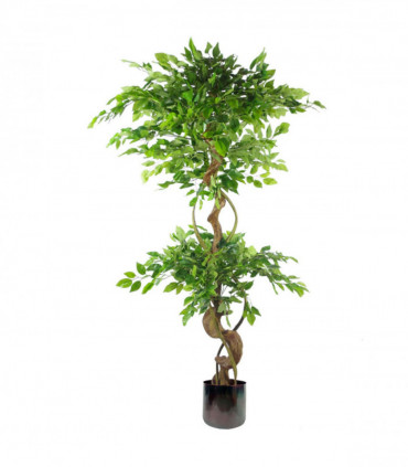 150cm Twisted Trunk Artificial Japanese Fruticosa Ficus Tree Rainbow Planter