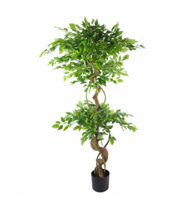 150cm Twisted Trunk Artificial Japanese Fruticosa Ficus Tree Rainbow Planter