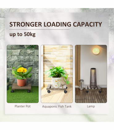 2 Pack Plant Stand with Wheels, Flowerpot Holder