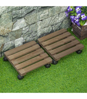 2 Pack Plant Stand with Wheels, Flowerpot Holder