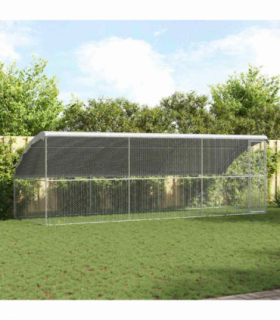 vidaXL Chicken Cage Silver 600 x 200 x 198.5 cm Galvanised Steel