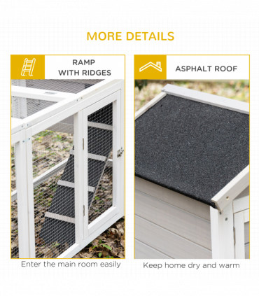 2-In-1 Wooden Rabbit Hutch w/ Double House, Run Box, Slide-Out Tray, Ramp