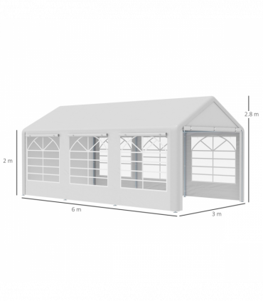 20 x 10  Car Tent Outdoor Car Canopy Shelter Water-Resistant Sidewall White