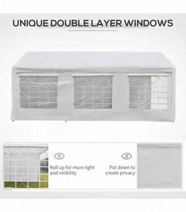 20 x 10  Car Tent Outdoor Car Canopy Shelter Water-Resistant Sidewall White