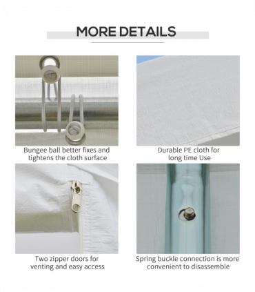 20 x 10  Car Tent Outdoor Car Canopy Shelter Water-Resistant Sidewall White