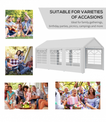 20 x 10  Car Tent Outdoor Car Canopy Shelter Water-Resistant Sidewall White