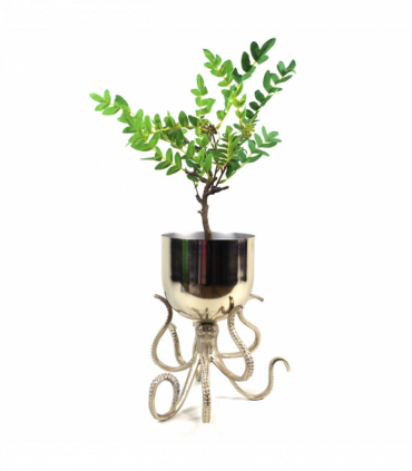28cm Silver Metal Octopus Bowl Style Planter