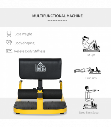 3 IN 1 Squat Machine Sit Up Push Up Gym Work Out Leg Exercise Adjustable