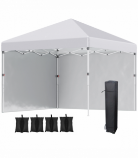 3 x 3 (M) Pop Up Gazebo Event Shelter with 2 Sidewalls, Weight Bags, White