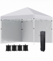 3 x 3 (M) Pop Up Gazebo Event Shelter with 2 Sidewalls, Weight Bags, White
