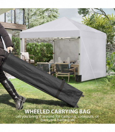 3 x 3 (M) Pop Up Gazebo Event Shelter with 2 Sidewalls, Weight Bags, White