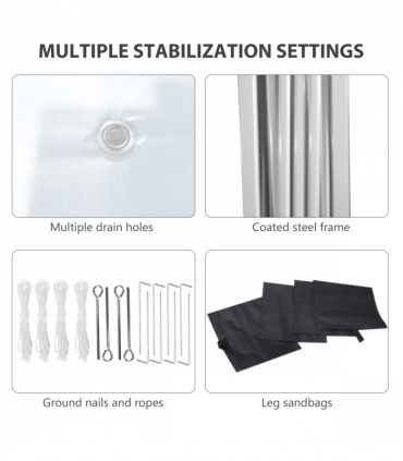 3 x 3 (M) Pop Up Gazebo Event Shelter with 2 Sidewalls, Weight Bags, White