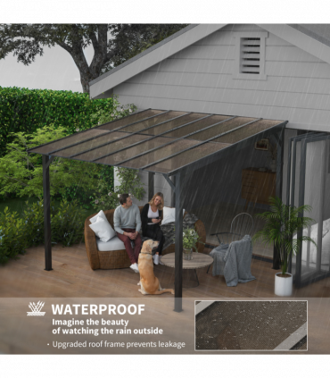 3 x 3(m) Pergola Kit Gazebo with UPF 50+ and Waterproof Polycarbonate Roof