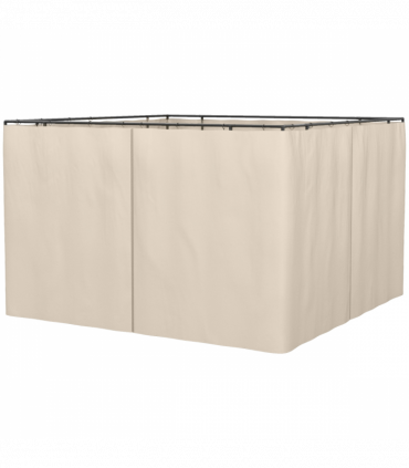 3 x 3(m) Universal Gazebo Replacement Sidewall Set w/ 4 Panels, Beige Outsunny
