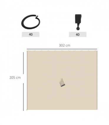 3 x 3(m) Universal Gazebo Replacement Sidewall Set w/ 4 Panels, Beige Outsunny