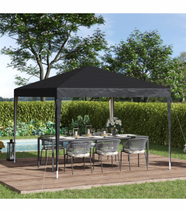3 x 3m Garden Pop Up Gazebo Marquee Party Tent Wedding Canopy Black