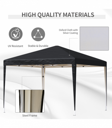 3 x 3m Garden Pop Up Gazebo Marquee Party Tent Wedding Canopy Black