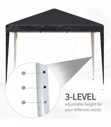 3 x 3m Garden Pop Up Gazebo Marquee Party Tent Wedding Canopy Black