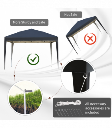 3 x 3m Garden Pop Up Gazebo Marquee Party Tent Wedding Canopy Black