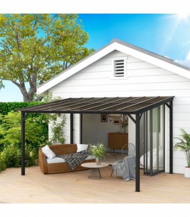 3 x 4.3m Pergola Kit Gazebo with UPF 50+ and Waterproof Polycarbonate Roof