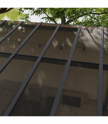 3 x 4.3m Pergola Kit Gazebo with UPF 50+ and Waterproof Polycarbonate Roof