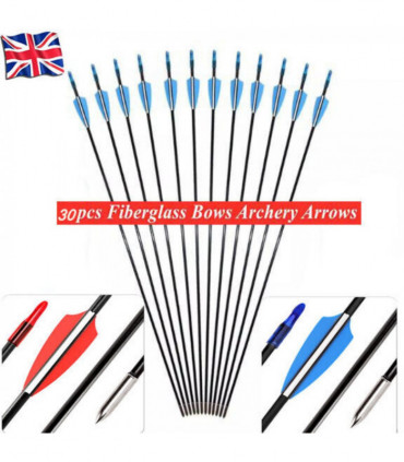 30x Fiberglass Archery Arrows for Compound&Recurve Bow Target Shooting Practice